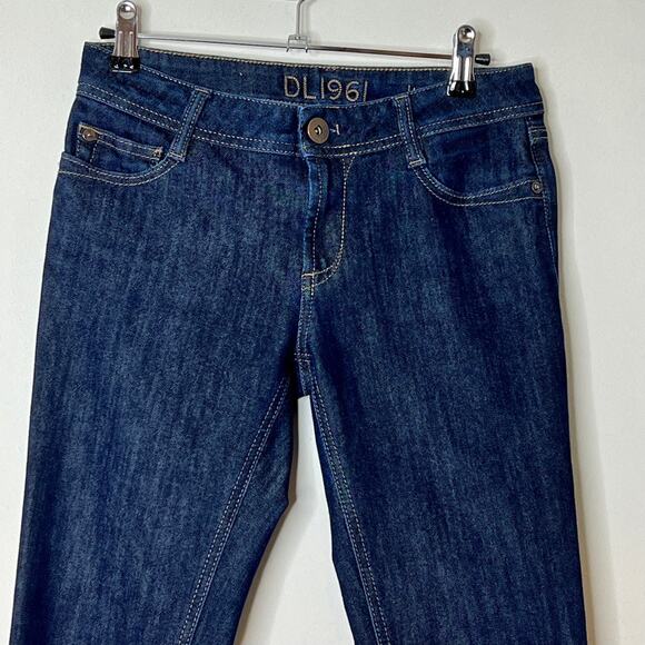 DL1961 Toni High Rise Cropped Jeans Dark Wash Crush Womens Size 26 - Picture 3 of 12